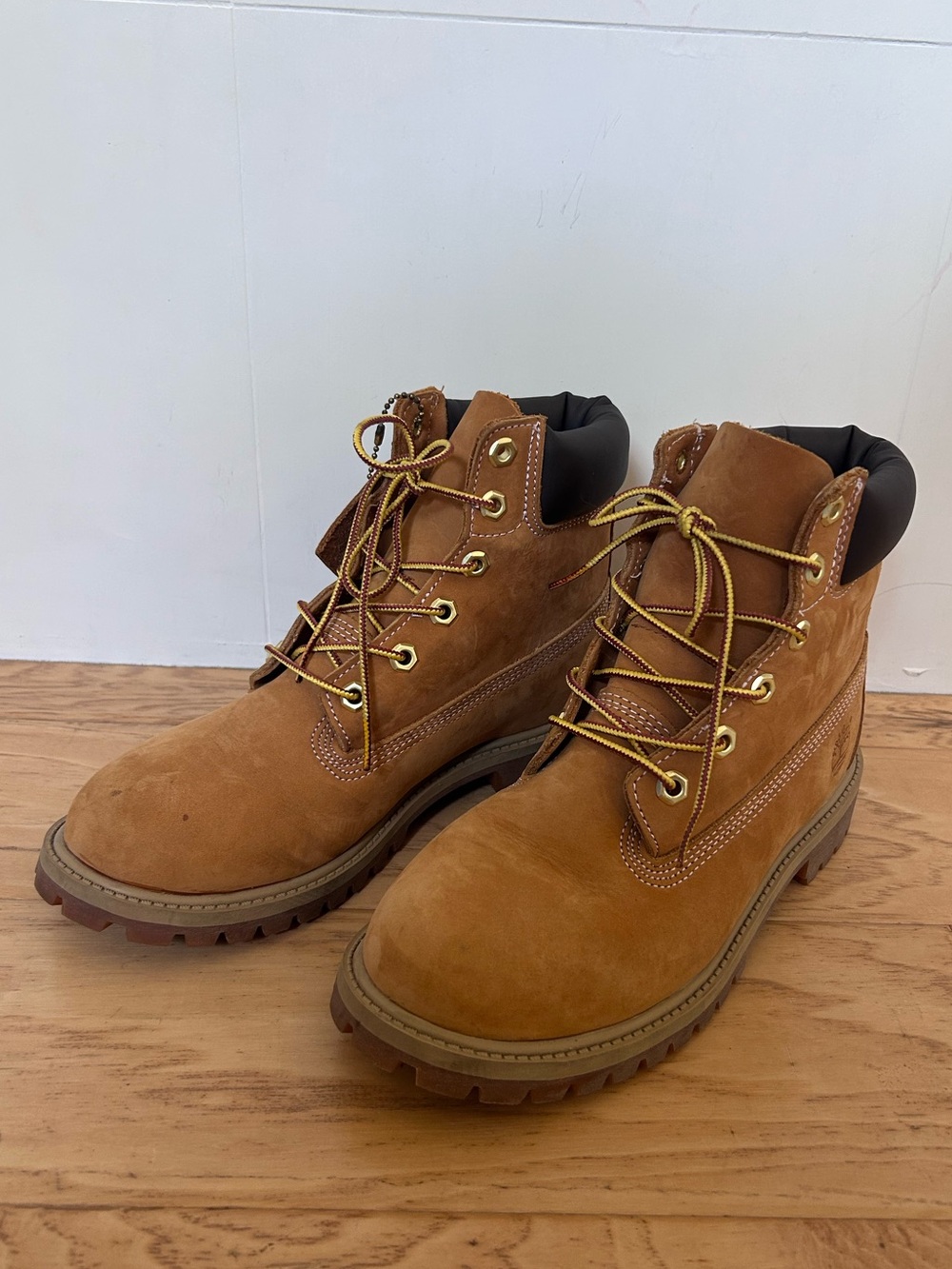 Timberland Waterproof Leather Boots Tan 6 M 12909 Lace Up Hike Work Ankle Boot